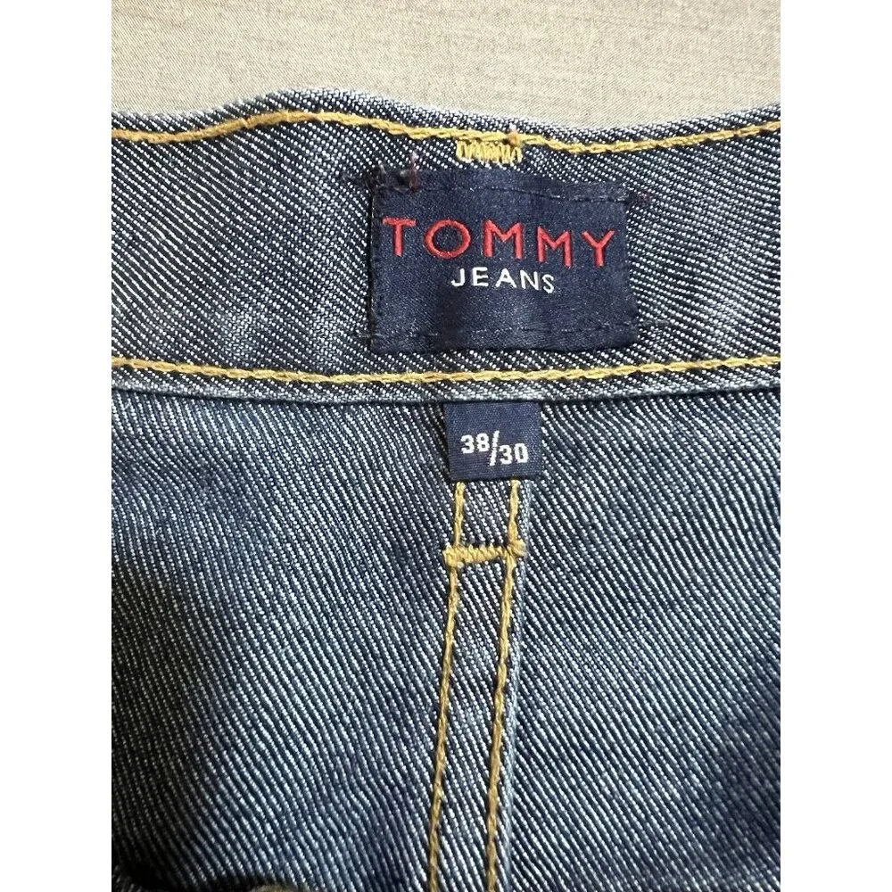 Vintage Tommy Hilfiger Jeans 38x30 Blue Denim‎ Pocketed Wide Leg Baggy Y2K